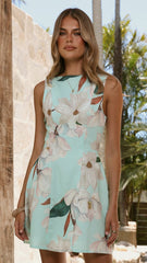 Rafiki Mini Dress - Aqua/White Floral