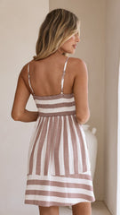 Baylee Mini Dress - Chocolate Stripe