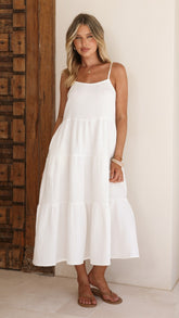 Kara Midi Dress - White