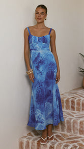 Margo Midi Dress - Ocean Blue