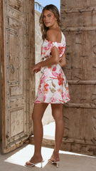 Zarla Mini Dress - Pink Floral