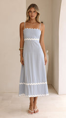 Seraphina Midi Dress - Blue/White