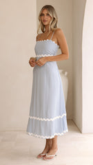 Seraphina Midi Dress - Blue/White