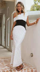 Bonnie Maxi Dress - Brown Polka