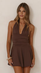 Aeris Mini Dress - Chocolate