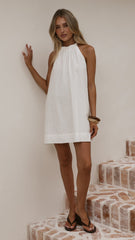 Demy Halter Mini Dress - White