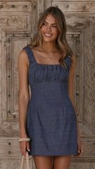 Adley Mini Dress - Denim