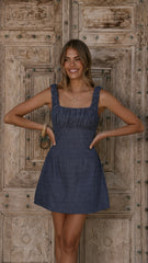 Adley Mini Dress - Denim