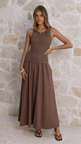 Arden Maxi Dress - Chocolate
