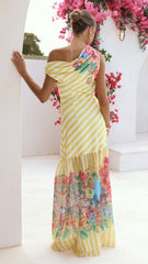 Vista Off Shoulder Maxi Dress - Positano Lemon