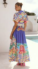 Bloom Maxi Dress - Positano Cobalt
