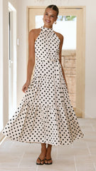 Dawson Maxi Dress - Cream / Black Polka Dot