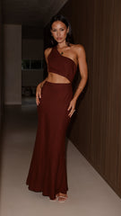 Abia Maxi Dress - Chocolate