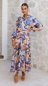 Carmal Long Sleeve Maxi Dress - Donatella Rosa