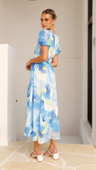 Amberose Maxi Dress - Blue/Green