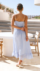 Halo Maxi Dress - Blue / White