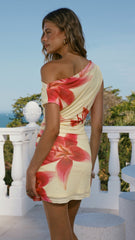 Angela Mini Dress - Yellow Paradise