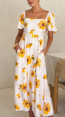 Vivian Maxi Dress - Sunflower Print