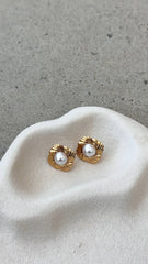 Yasmine 14K Gold Earrings - Gold / Pearl