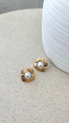 Yasmine 14K Gold Earrings - Gold / Pearl
