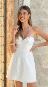 Lana Strapless Mini Dress - White
