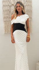 Bonnie Maxi Dress - Brown Polka