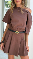 Aleski Mini Dress - Chocolate