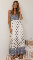 Sable Maxi Dress - Blue/White