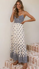 Sable Maxi Dress - Blue/White