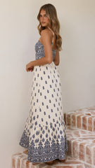 Sable Maxi Dress - Blue/White
