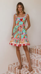 Alana Mini Dress - Carnival Print