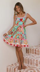 Alana Mini Dress - Carnival Print