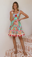 Alana Mini Dress - Carnival Print