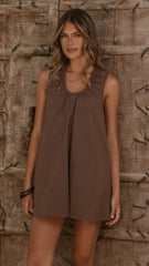 Vika Mini Dress - Brown