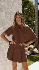 Aleski Mini Dress - Chocolate