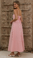 Marcel Maxi Dress - Red/White Stripe