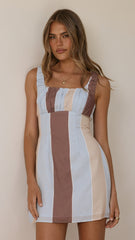 Adley Mini Dress - Blue Stripe
