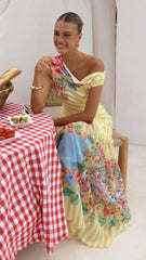 Vista Off Shoulder Maxi Dress - Positano Lemon
