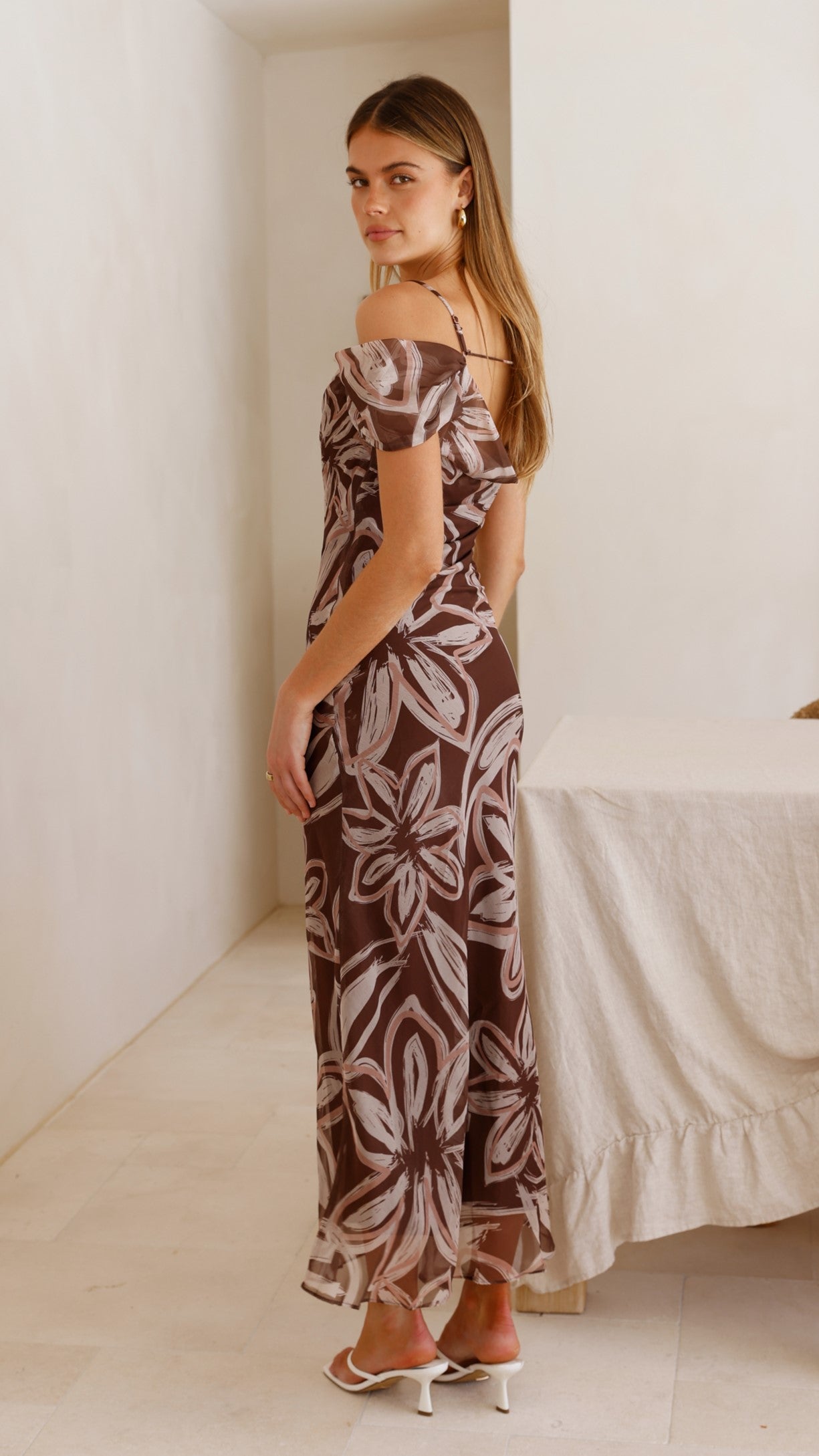 Adrianna Maxi Dress - Brown Floral