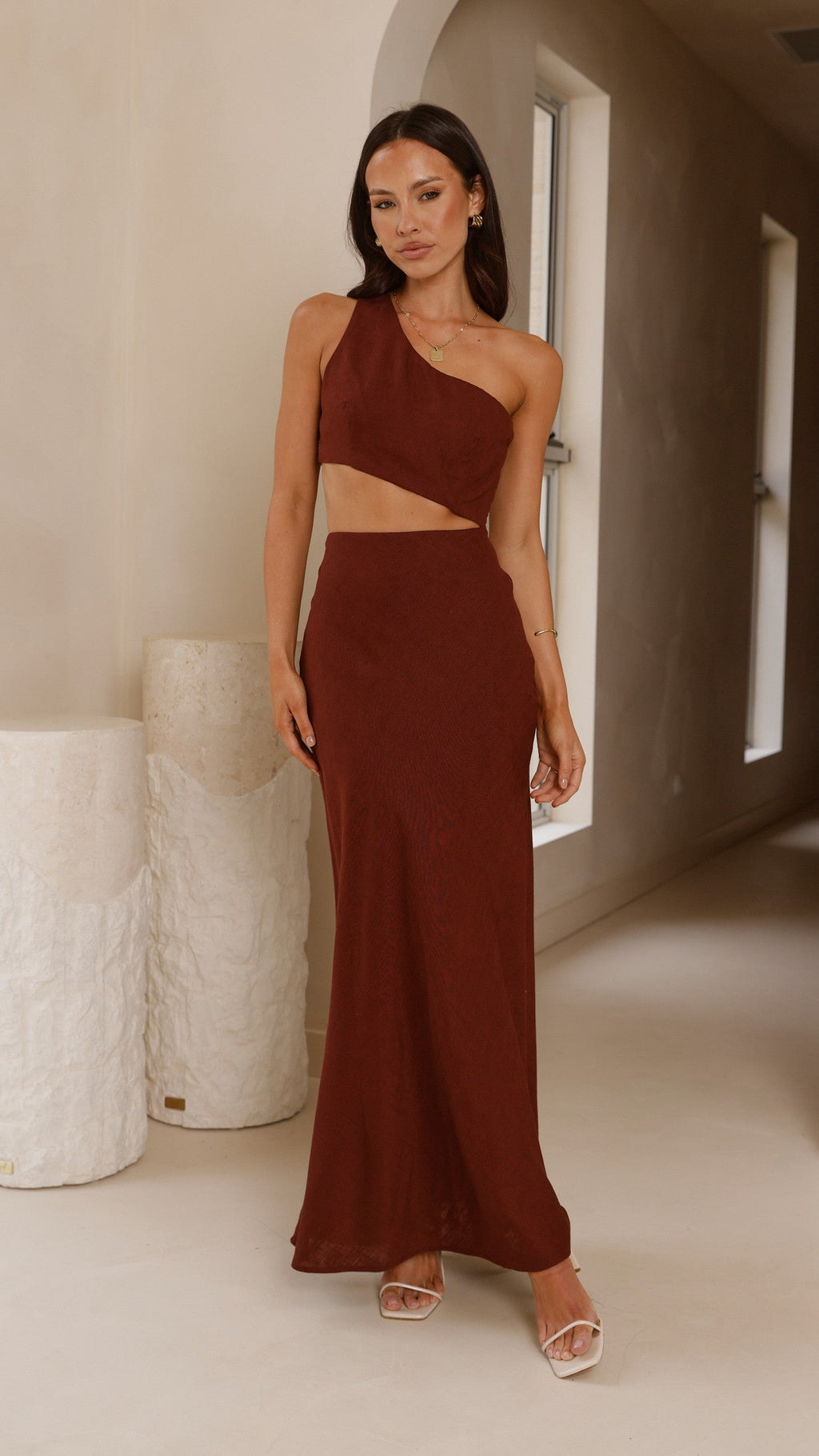 Abia Maxi Dress - Chocolate