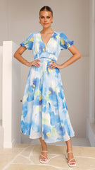 Amberose Maxi Dress -  Blue/Green