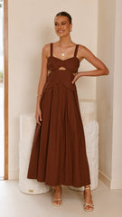 Harleigh Midi Dress - Brown
