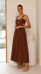 Harleigh Midi Dress - Brown