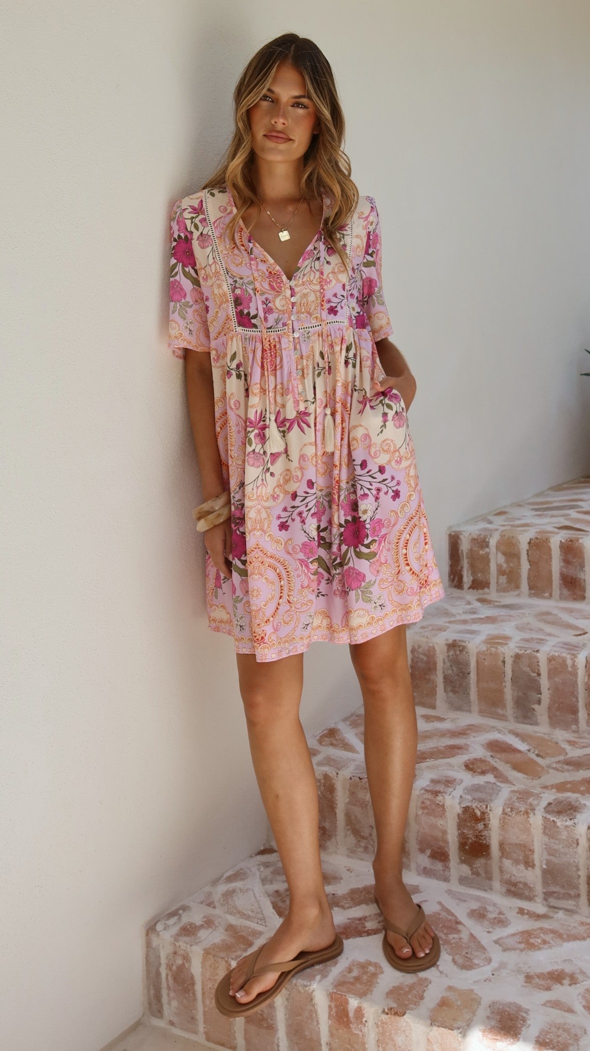 Adalynn Mini Dress - Pink Floral