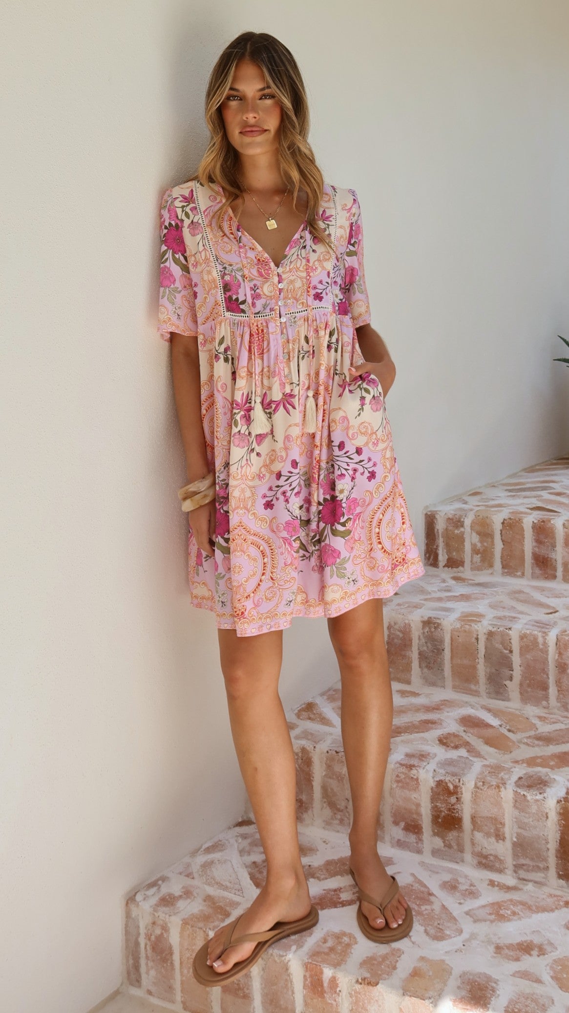 Adalynn Mini Dress - Pink Floral