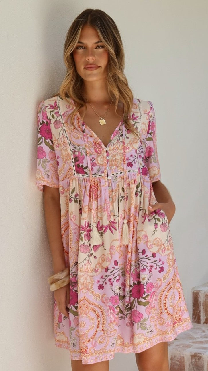 Adalynn Mini Dress - Pink Floral