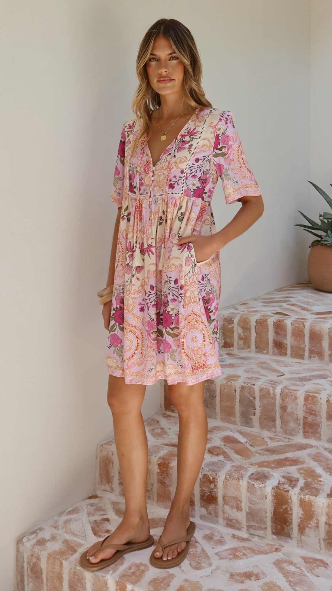 Adalynn Mini Dress - Pink Floral