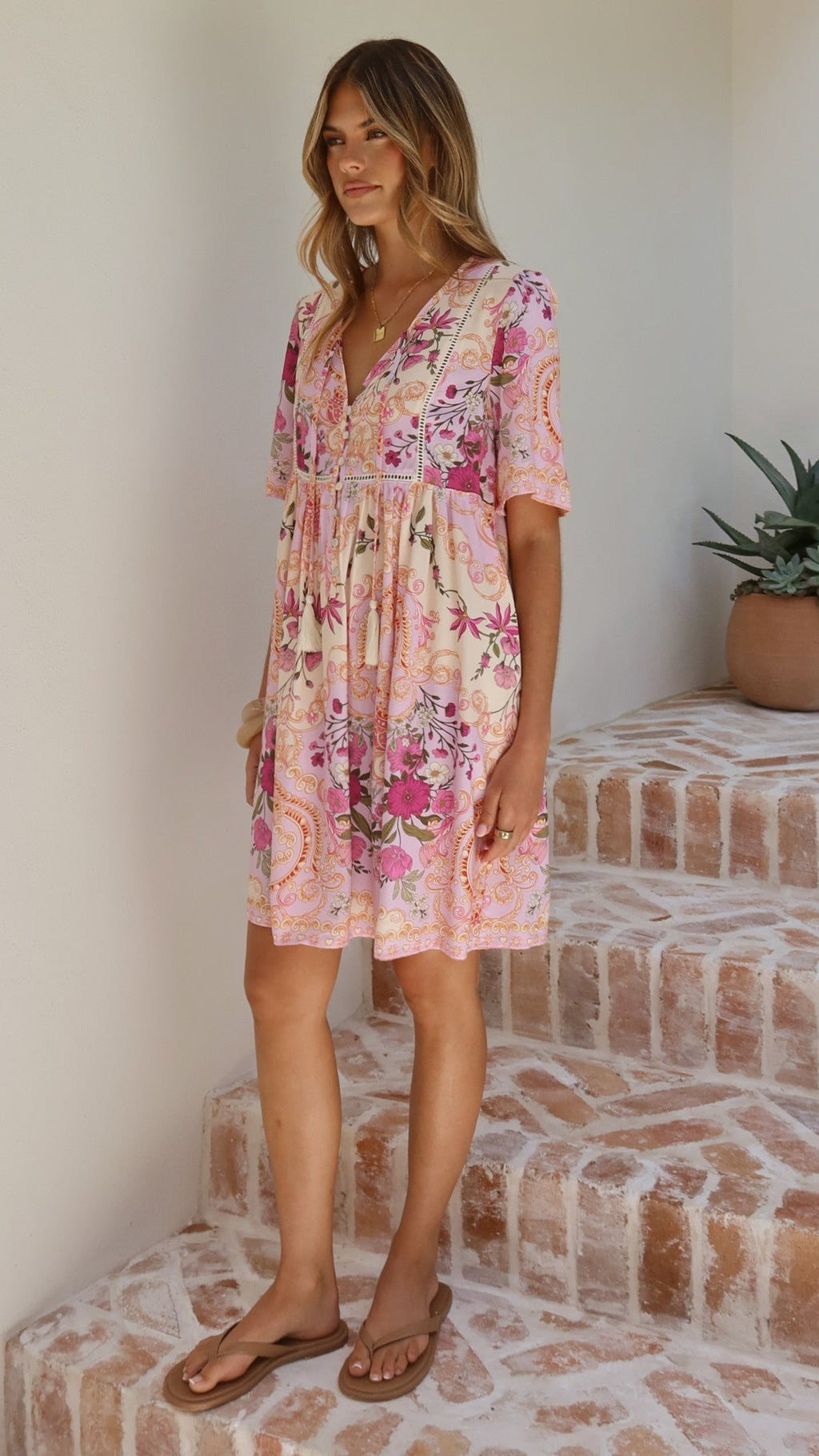 Adalynn Mini Dress - Pink Floral