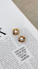 Yasmine 14K Gold Earrings - Gold / Pearl