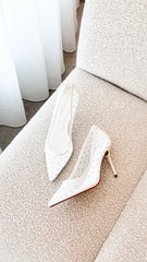 Lee Heels - White Mesh Diamante